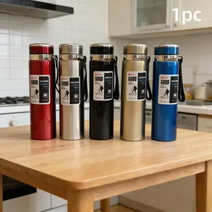 Stainless Steel Vacuum Insulated Thermos Flask, Large Capacity 24H Hot & Cold Retention Water Bottle, Leak-Proof Insulated Flask with Strap for Travel, Hiking, Home & Office, Multi-Color Available