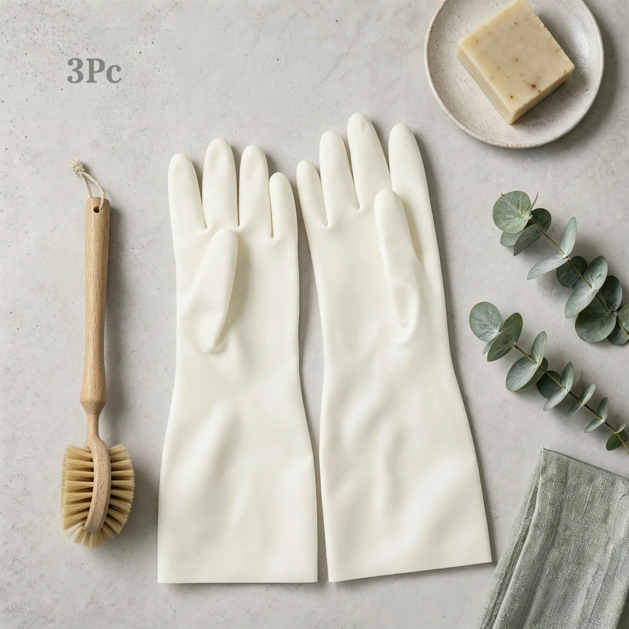 3 Pairs Heavy-Duty Nitrile Cleaning Gloves, Long Cuff, Thick & Durable, Reusable Non-Slip Gloves for Dishwashing, Laundry & Daily Household Cleaning,laundry and household cleaning to keep hands dry and clean.