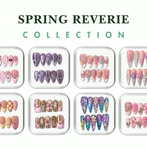 NailPhoria SPRING REVERIE Collection - Handmade Press-On Nails | Reusable, Salon-Quality, Long-Lasting, Glossy Design