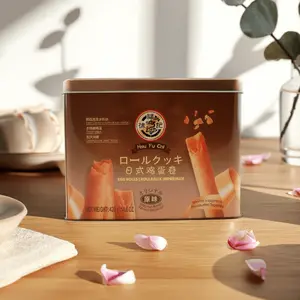 HSUFUCHI Japanese Tamagoyaki Egg Rolls - Crispy, Savory Snack, 420g Canister