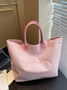 Fashion Simple Solid Color Large Capacity Handbag Letter Design Minimalist Trendy Tote Bag for College Students, Stylish and Versatile Shoulder Bag, Casual Trendy Bag, Fashionable Tote Bag