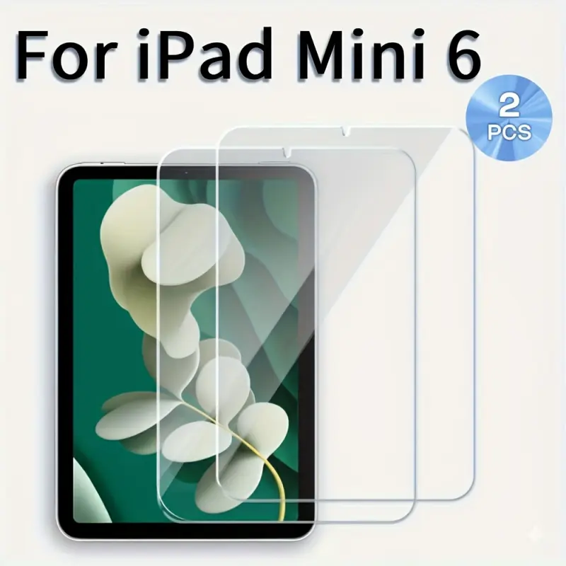 2-piece set of ultra high definition tempered glass screen protectors suitable for iPad Mini1/Mini2/Mini3/Mini4/Mini5/Mini6/Mini7, with a hardness of 9H, anti fingerprint, and scratch resistance