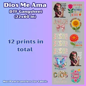G42 Dios Me Ama transfers for shirts (12 images)