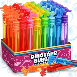 B001-XLL 32 Pack Bubble for Kids Party Favors, 8 Style Mini Bubble Wands with Gift Box, Dinosaur Toys Bulk for Carnival Prizes Goodie Bag Stuffers Supplies, Birthday Bath Time Bubbles Blower Toy for Girl Boy
