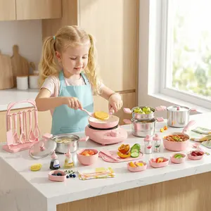 Children's Cooking Set - Safe Mini Kitchen Playset for Real Food Making| Educational Toy for Toddlers| Perfect Gifts for Boys & Girls| Indoor Play Kitchen Accessories
