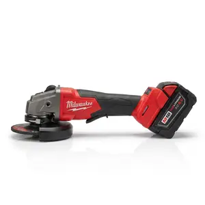 Milwaukee M18 125mm Cordless Grinder with Battery & Charger 8500 Max RPM Paddle Switch Safety Design for Slab Work & DIY Fabrication for Home Mechanics Tool Set