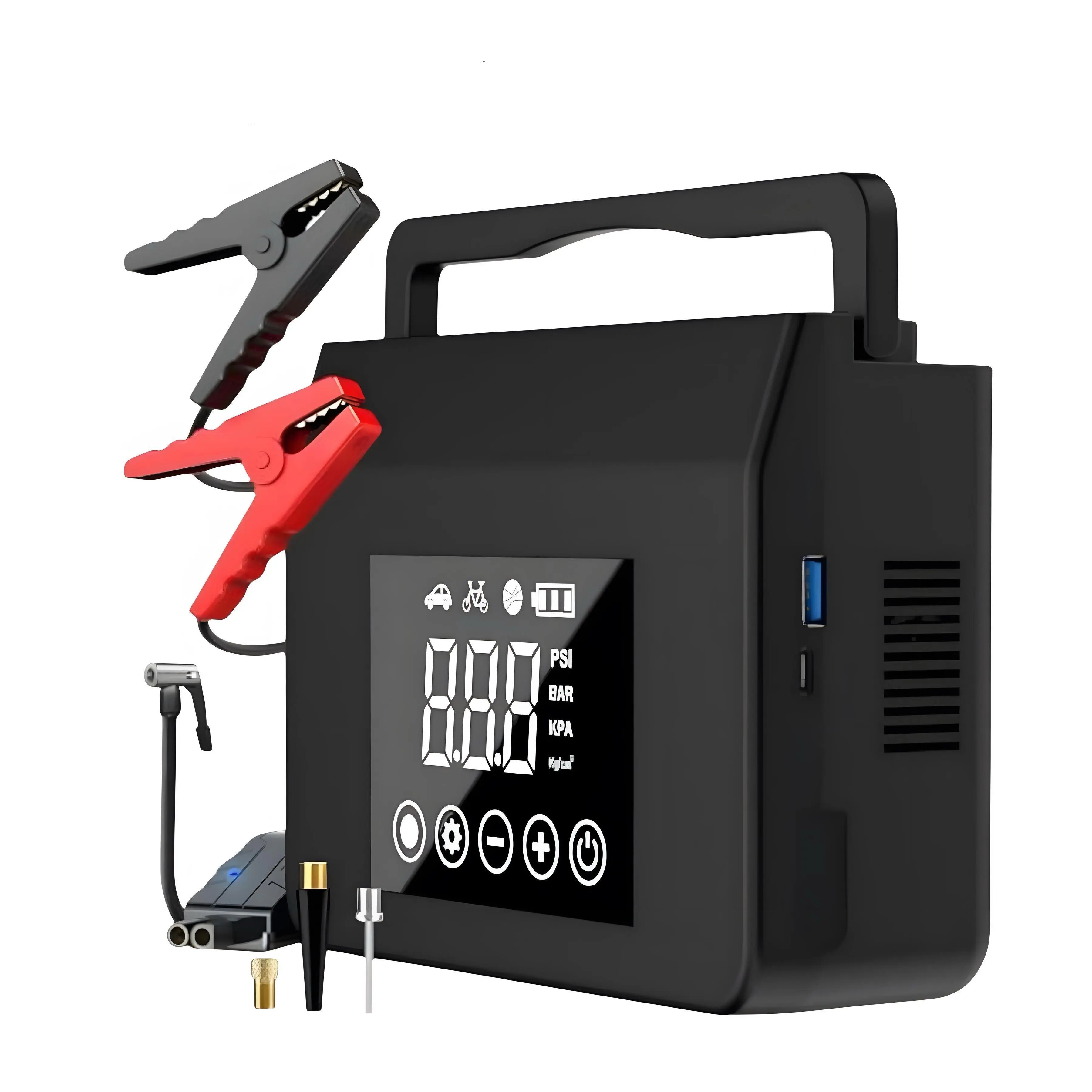 HIEHA 2026 Compact 4000A All 12V Automotive Jump Starter - 15000mAh Power Bank, 150PSI Air Pump, 4-in-1 Emergency Tool for Cars, Inflatables, LED Lights #fathersdaygift