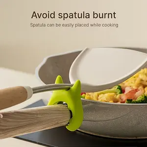 [Flexible Cooking Holder] Heatproof Silicone Tableware Spoon Rest | 1pc Flexible Pot Clip Kitchen Utensil Holder
