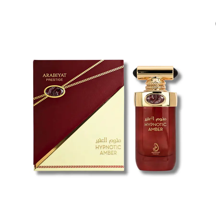 Arabiyat Hypnotic Amber Eau de Parfum, Luxurious Ambery Woody Fragrance for Adults with Fresh, Vanilla & Warm Spicy Notes, 3.4 fl oz, Arabiyat Prestige, Unisex Fragrance, Powder, Citrus, Bottle, Edp Liquid Perfumes, Musk