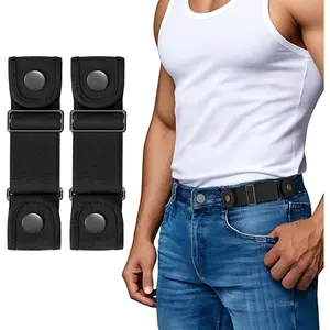New Version No Buckle Belts for Men Women, Stretch Elastic No Buckle Belt Invisible Buckleless Belt for Jeans