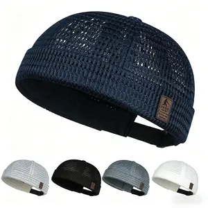 1/2 Pack Men's Breathable Brimless Hat - Mesh Cooling Skull Cap Docker Beanie for Outdoors