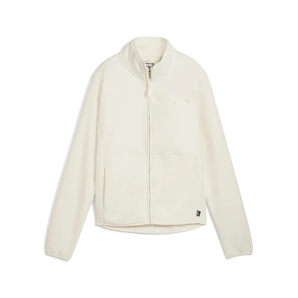 PUMA Womens Polar Fleece Jacket Athletic Outerwear Casual - Beige