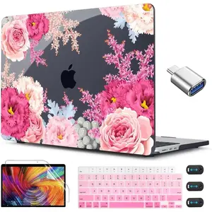 Laptop Cover, Hard Shell Case with Keyboard Cover for MacBook 13.6 inch M3 A3113  M2 A2681, Gorgeous Flowers