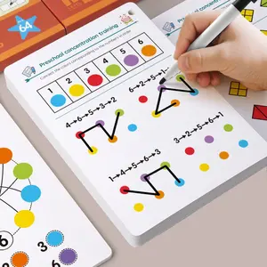 Erasable Pen Connect-the-Dots Training Cards, Erasable Pen   Eraser, Brain Training, Easter Gift for Boys and Girls, Pattern/Number/Coloronnect-the-Dots, Exercises Children's Judgment and Thinking Skills