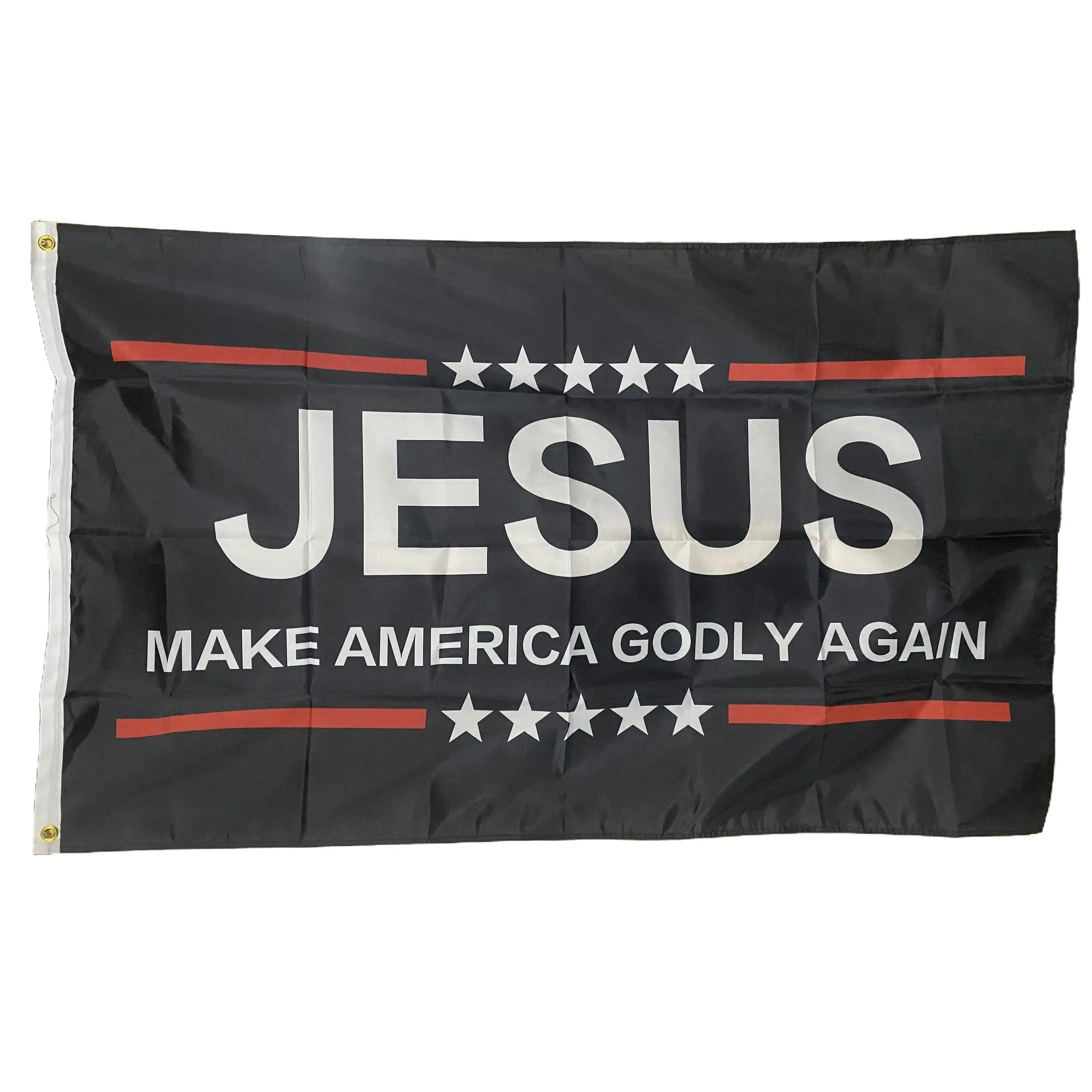3x5ft Jesus Faithful Flag with Cross Motif, Fabric Church Decor & Room Decoration Banner