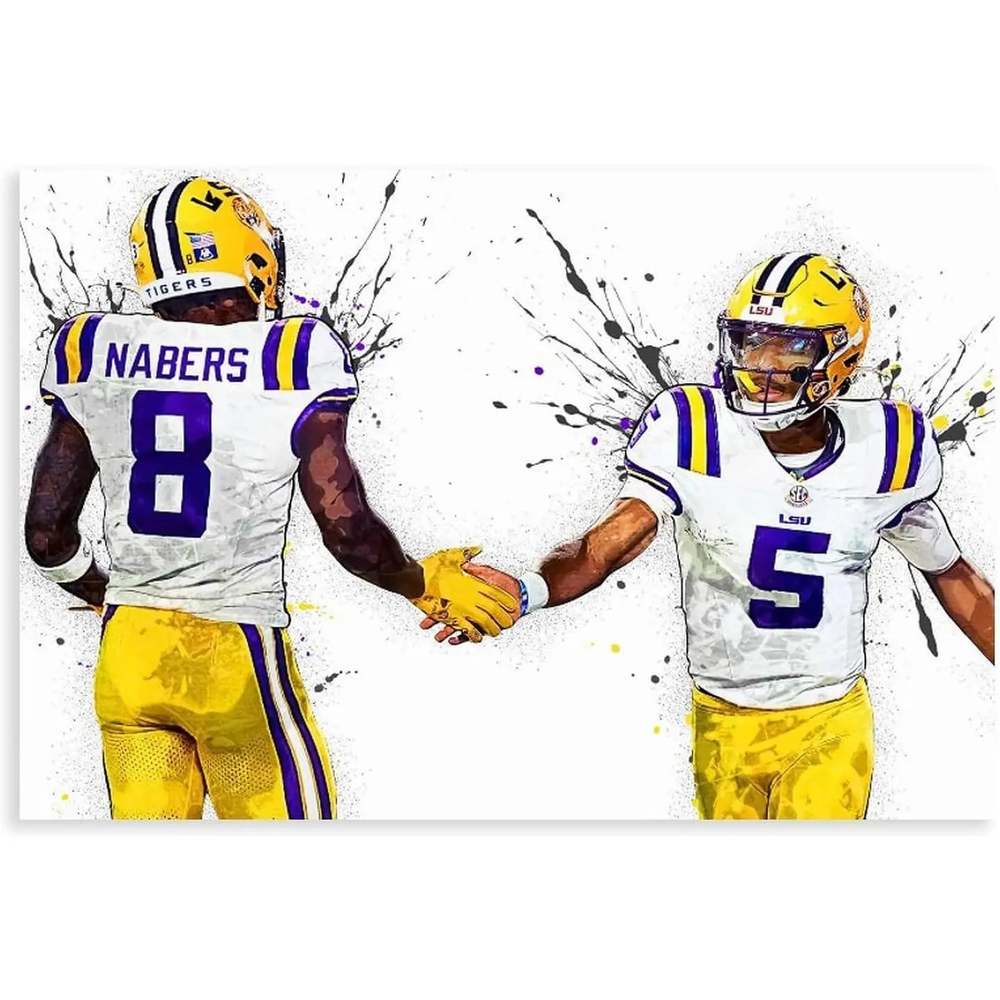Jayden Daniels, Malik Nabers Canvas Poster Wall Art Decor Print Picture Paintings for Living Room Bedroom Decoration