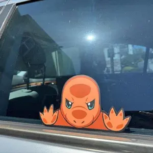 Char Angry Poke Peeker Decal, Peeker Sticker | Vinyl waterproof sticker | Gift for Game lovers