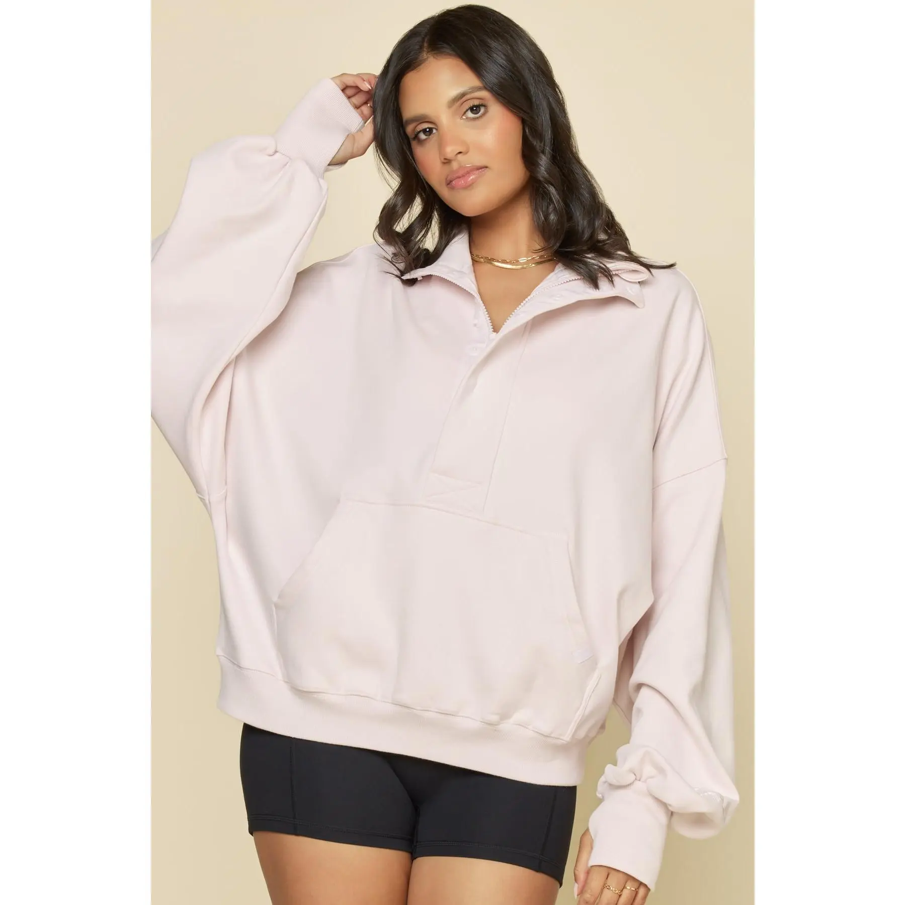 Ooey Gooey Half Zip Sweater - Pink Ice