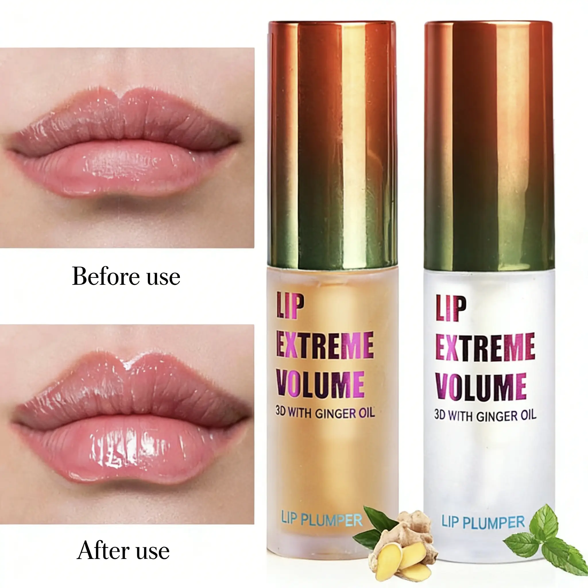 Lip Plumper Set – Long Lasting Lip Plumper Serum with Instant Volumizing Effect, Plumping Lip Gloss, Lip Enhancer, Hydrating Lip Oil for Dry Lips, Boosts Elasticity and Smooths Fine Lines
