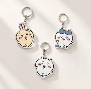 Kawaii Chiikawa Cartoon Animal Acrylic Keychain, Bunny Bear Cat Key Ring, Adorable Bag Charm, Gift for Girls, Anime Style Keychain Accessories