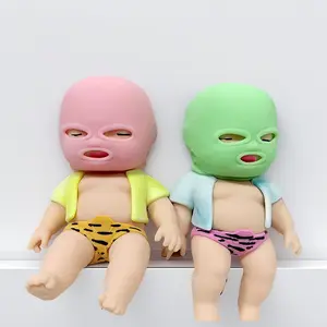 Funny Mask Stress Relief Toy, 4 Inch Quirky Collectible Desk Toy Doll, Soft Touch Squeeze Figure for Adults and Novelty Gift Lovers (1pc) ,