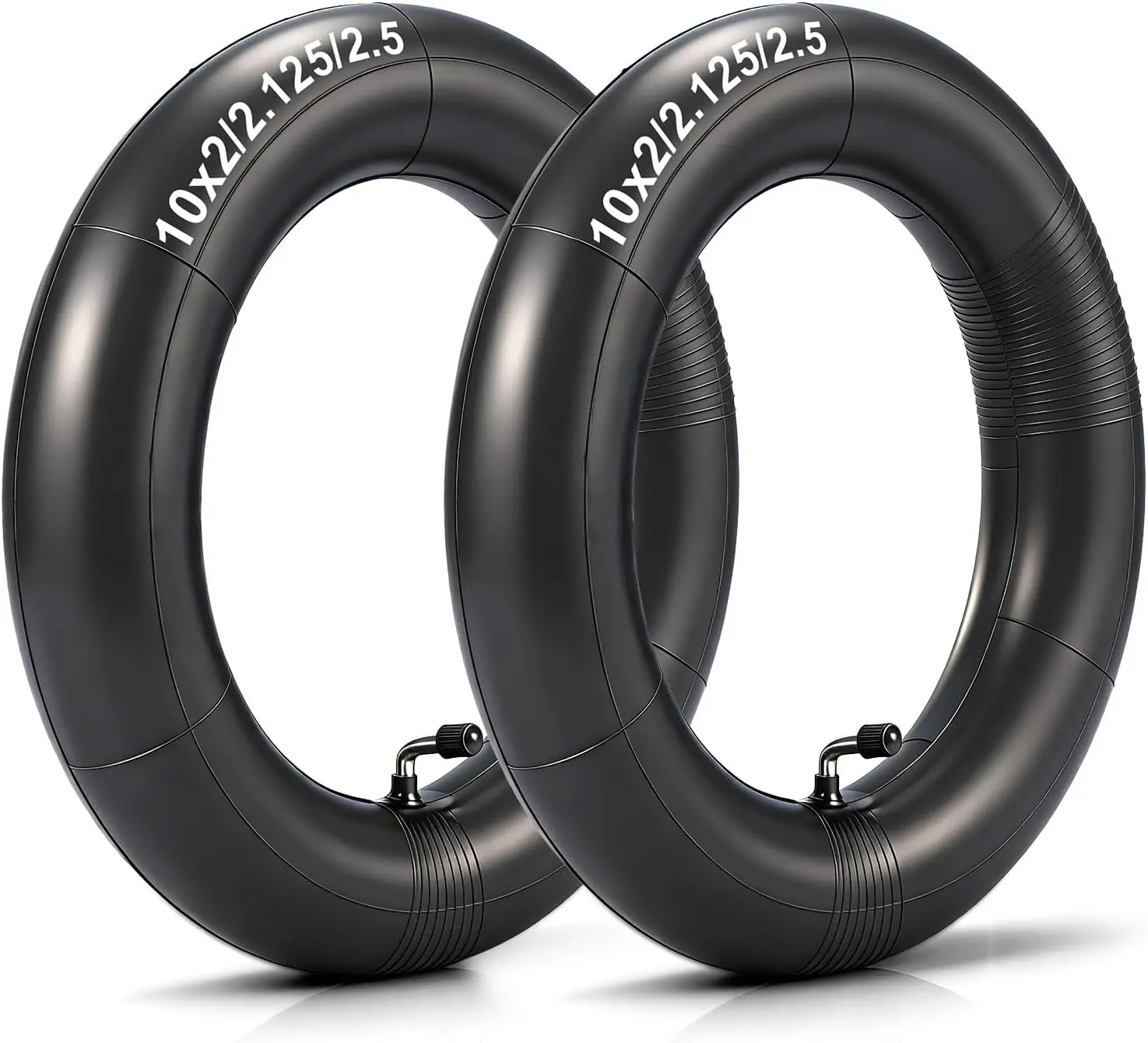 10X2/2.125/2.5 Inner Tubes (2 Pcs) - Compatible with Segway Ninebot Max G30, Gotrax 60/70-6.5 Electric Scooters, Gas Scooters, Pocket Bikes - Extra Thick 2.0Mm Butyl Rubber, 90° Bent Valve Little World