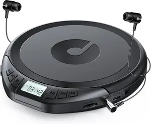 CD Player Portable CD Walkman: with Earphones Portable CD Player for Car with Anti-Skip Shockproof Personal CD Player with LCD Display Support PROG Memory Function Repeat Playback Sound