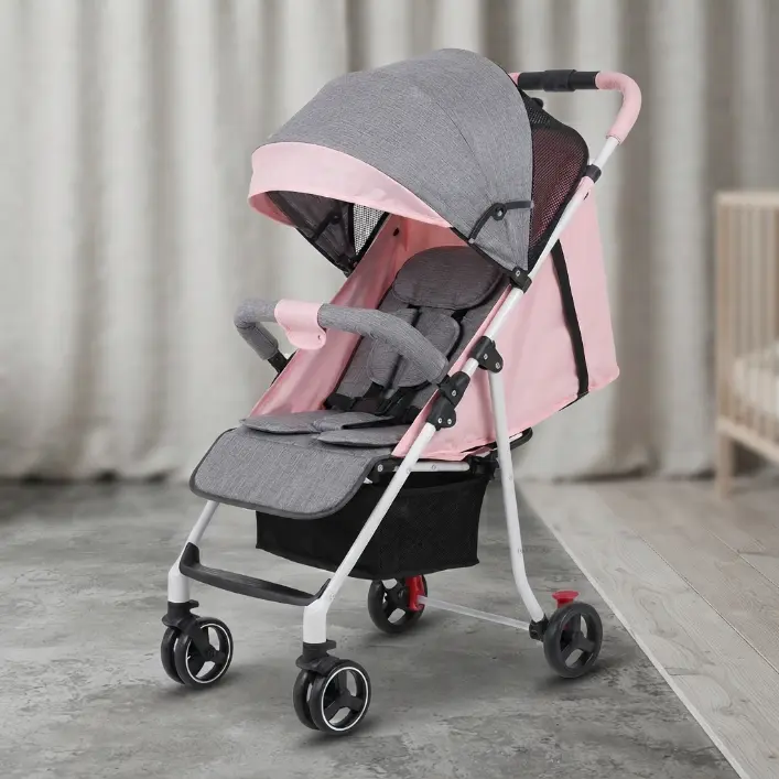 Baby Travel Stroller - Compact Folding Stroller with Sunshade, Storage Basket, Multiple Tilt Positions, 1-Hand Easy Folding (Baby & Maternity Travel Gear)