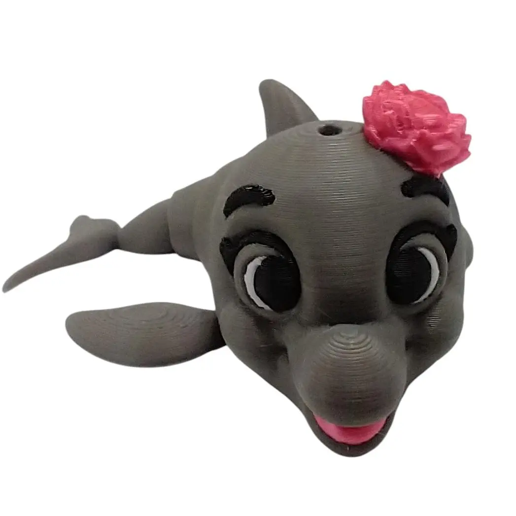 BS208Creations Cute Dolphin 3D-Printed Articulating Figurine, Modern Artistic Smooth Home Decor Ornament, Collectible & Animal Decorative Pieces for Home Supplies, Collectible Figurines, 3D-Printed Figurines