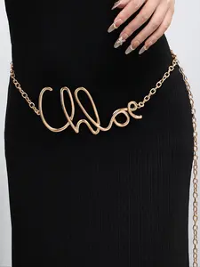 Women's Vintage Letter Waist Chain, Waist Beads, Chic Body Jewelry, Elegant Body Jewelry Belt, Gothic Style Belly Chain for Jeans & Dresses, Perfect Gift Idea