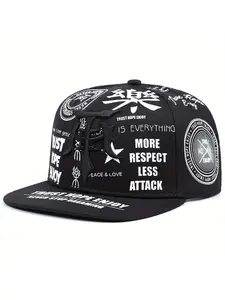 2025 Personalized Creative New Flat brimmed Hat Dagger Graffiti Music Embroidery Men's Trendy Street Hip Hop Hat Street Dance Skateboard Hat Women's Outdoor Leisure Sports Sunshade Hat Daily Commuting Wear Decorative Baseball Hat Graphic Hat