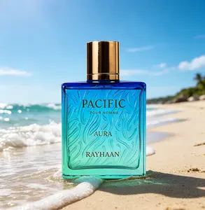 Rayhaan Pacific Aura Eau de Parfum for Men 3.4 Ounce / 100 ml, Invigorating Citrus Aromatic Scent with Cool Mint & Warm Amber, Fresh Aquatic Masculine Fragrance Inspired by Ocean Breeze, Long Lasting Daily Summer Cologne