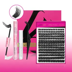 VEYESBEAUTY VB-Xtreme Cluster Lashes 3D DIY Mixed Length Individual Eyelashes Soft Durable Matte Black Fluffy for Makeup Cosmetic Eyelashes Extensions