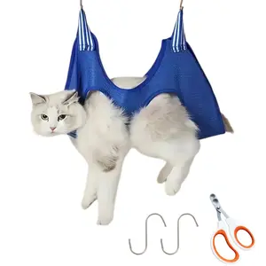 Pet Grooming Kit for Cats and Dogs, Includes Hammock, Nail Clippers, Restraint Bag, Bathing Bag, Comb, Nail Trimmer, No Battery Needed, Grooming Supplies, Grooming Bundle