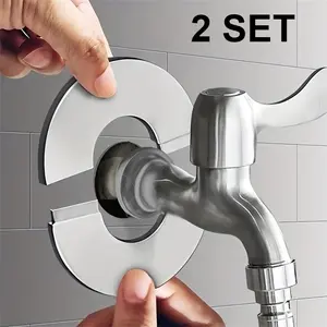 2pcs Faucet Stainless Steel Decorative Cover, Air-conditioning Hole Wall Cover, Blocking Coal Gas Water Heater Pipe Cover