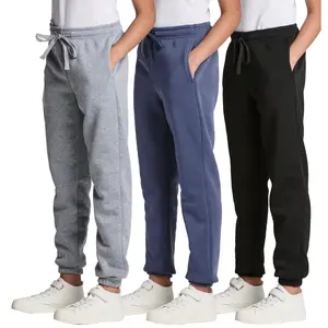 Real Essentials 3 Pack: Girls' Sweatpants - Active Fleece Jogger Pants (Size: 7-16)