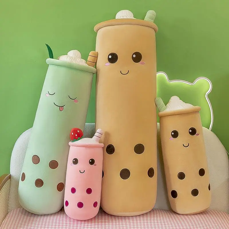 Boba Plush Bubble Tea Pillow - Super Soft Long Body Stuffed Animal Plushie, Cute Adorable Milk Tea Plushies Toy for Kids Adults, 15.7inch 23.6inch 35.4inch, Skin-Friendly PP Cotton, Machine Washable, Ideal Gift