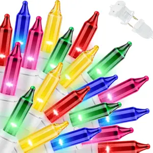 LAMPHOME 2-Pack Multicolour Easter String Lights 100 Count 19.6 Feet Incandescent Mini Lights Each White Wire for Indoor Christmas Tree Garland Birthday Wedding Easter Party Festival Decor