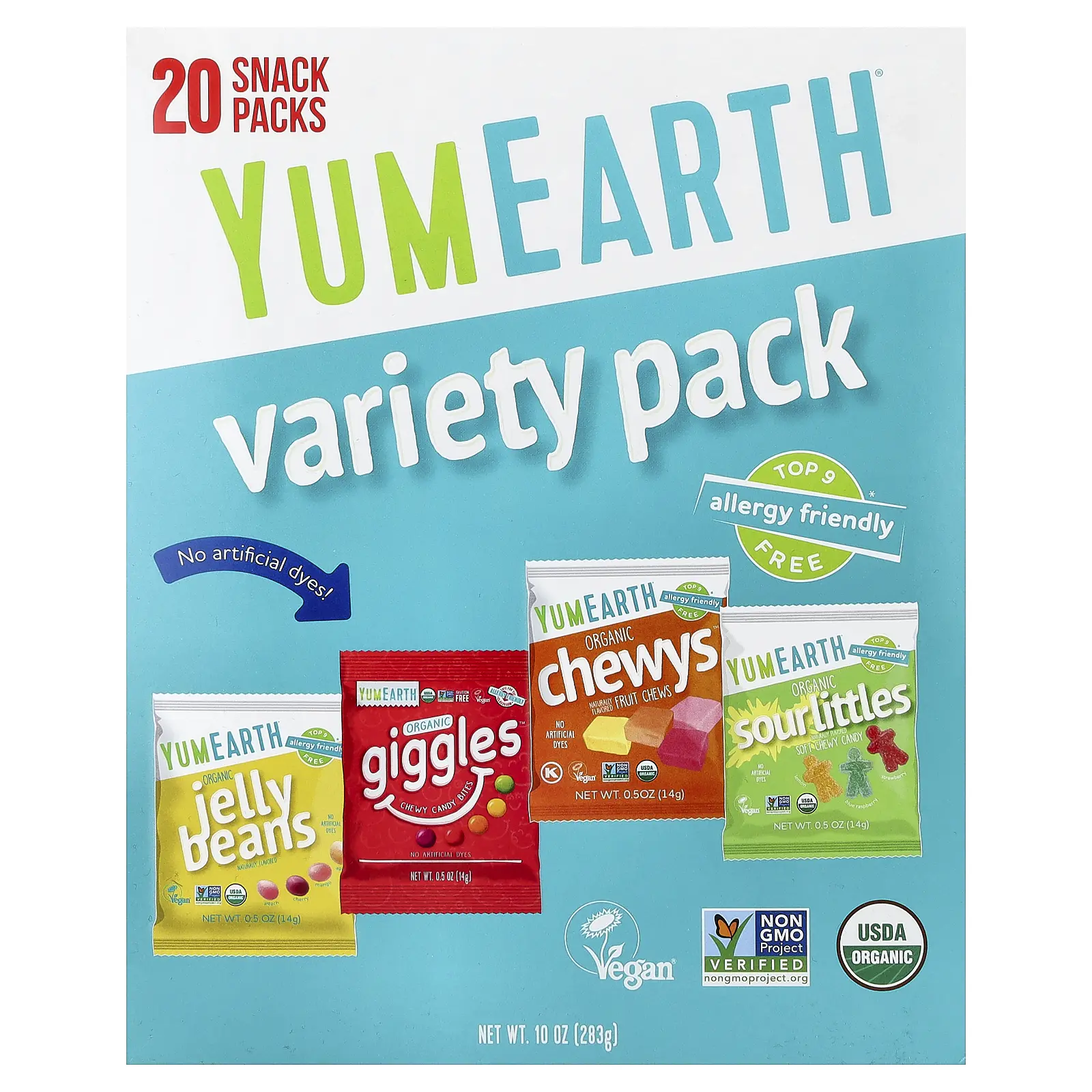 YumEarth Variety Pack, 20 Snack Packs,  0.5 oz (14 g) Each