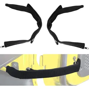 Black Door Limiting Straps with Wire Harness Protection 2007-2020 For Jeep Wrangler JK,JKU Interior Door Protection Accessories