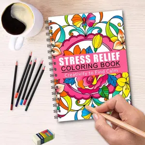 Adult Coloring Book: 20 Pages A4 Size Thick 100g Paper Spiral Bound, Single-Sided Relaxing Drawing Coloring Pages for Colored Pencils