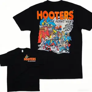 Hooters Fire Department T-shirt, 100% cotton, comfortable and breathable, unisex T-shirt