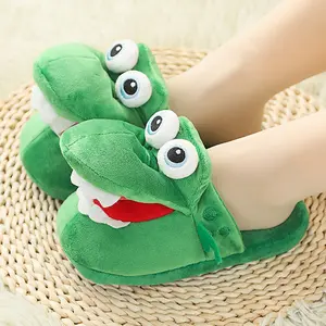 Funny crocodile slippers open mouth walking little crocodile toy slippers home indoor non-slip cotton slippers Footwear Shoe