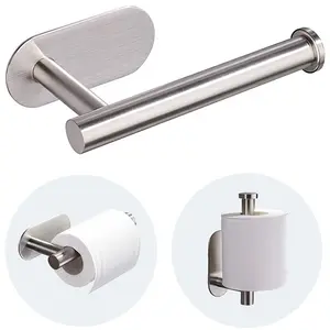 Self-Adhesive Toilet Paper Holder, Premium Thick Stainless Steel Rustproof Adhesive Mount Toilet Roll Holder, No-drilling Efficient Paper Organizer for Kitchen, Bathroom, Restroom Storage Solutions, Tissue Dispenser, Christmas Gift