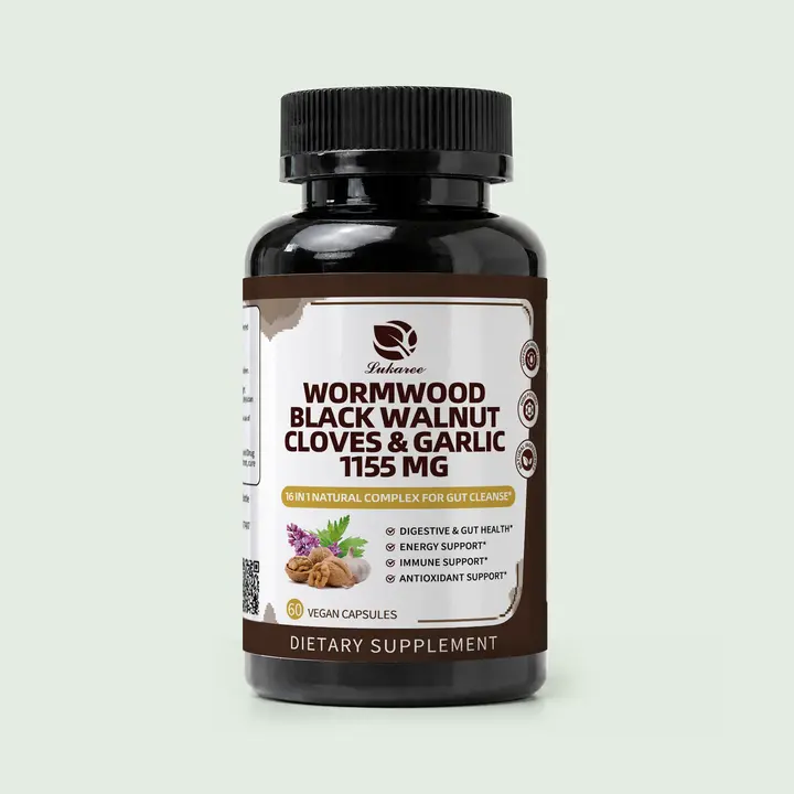 16-in-1 Wormwood Black Walnut Capsules with Clove Garlic Turmeric for Rapid Gut Cleanse & Digestive Health | Liposomal Delivery 98% Absorption