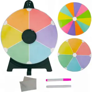 Mini 12 Inch Double Tabletop Spinning Prize Wheel, Spin Wheel for Prizes with Stand Base, Dry Erase Spinner for Classroom Trade Show Carnival Party Fortune Game