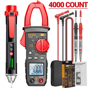 SMLCON 181/180 Beginner Friendly Digital Clamp Meter Kit with Free Advanced Voltage Tester 4000 Counts Easy Read Multimeter for Home Car Essential Electrician Tools for Starters