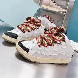 Men's Women's sports shoes Casual Shoes Splicing color design Thick tongue Colorful shoelace Matching fashion Shoes