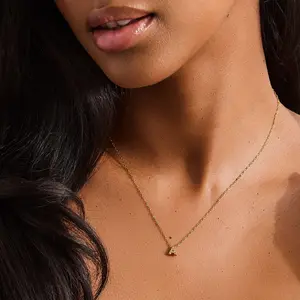 EVRY JEWELS Gold or Silver Plated Women's Hypoallergenic Crystal Initial Necklace
