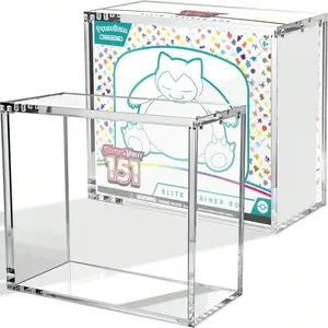 ETB Box Display Case - 5mm +8mm Thick Clear Acrylic Box with Magnetic Closure & Top Loading Design, Luxury Rare Card Stronghold with UV-Resistant Protector, Compatible with PKMN - Scratch-Resistant Storage & Display, Dustproof and Waterproof